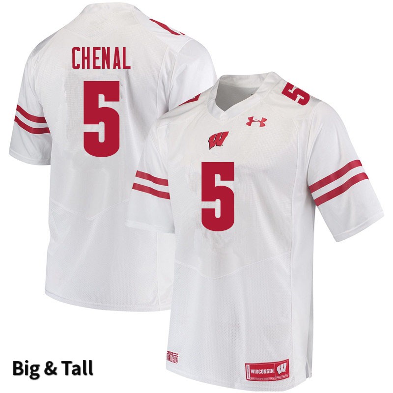 Wisconsin Badgers Men's #5 Leo Chenal NCAA Under Armour Authentic White Big & Tall College Stitched Football Jersey WB40L85QK
